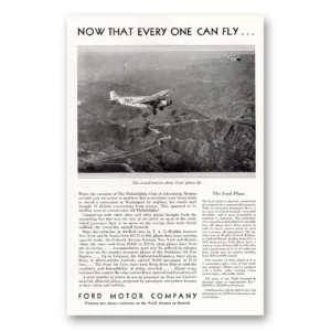 1930 Ford Aviation Print Ad | Can Fly