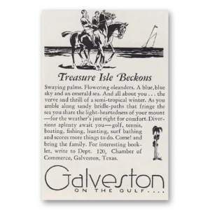 1930 Galveston Texas Print Ad | Treasure Isle