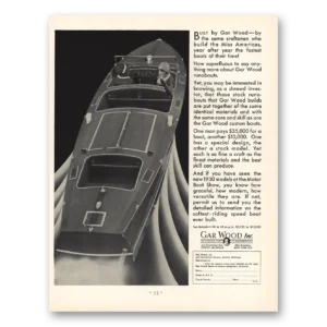 1930 Gar Wood Industries Print Ad | Craftsmen