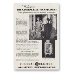 1930 General Electric Refrigerator Print Ad | Ge Specialist