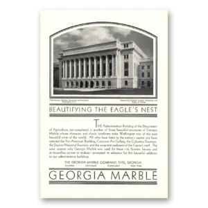 1930 Georgia Marble Print Ad | Eagles Nest