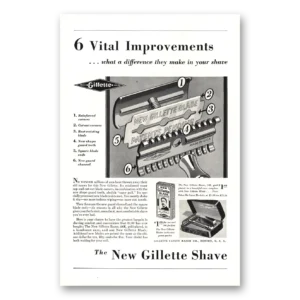 1930 Gillette Razor Blades Print Ad | Vital Improvements