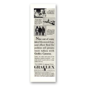 1930 Graflex Cameras Print Ad | Byrd Expedition