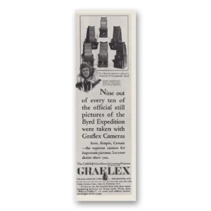 1930 Graflex Cameras Print Ad | Byrd Expedition