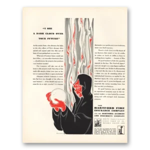 1930 Hartford Insurance Print Ad | Dark Cloud