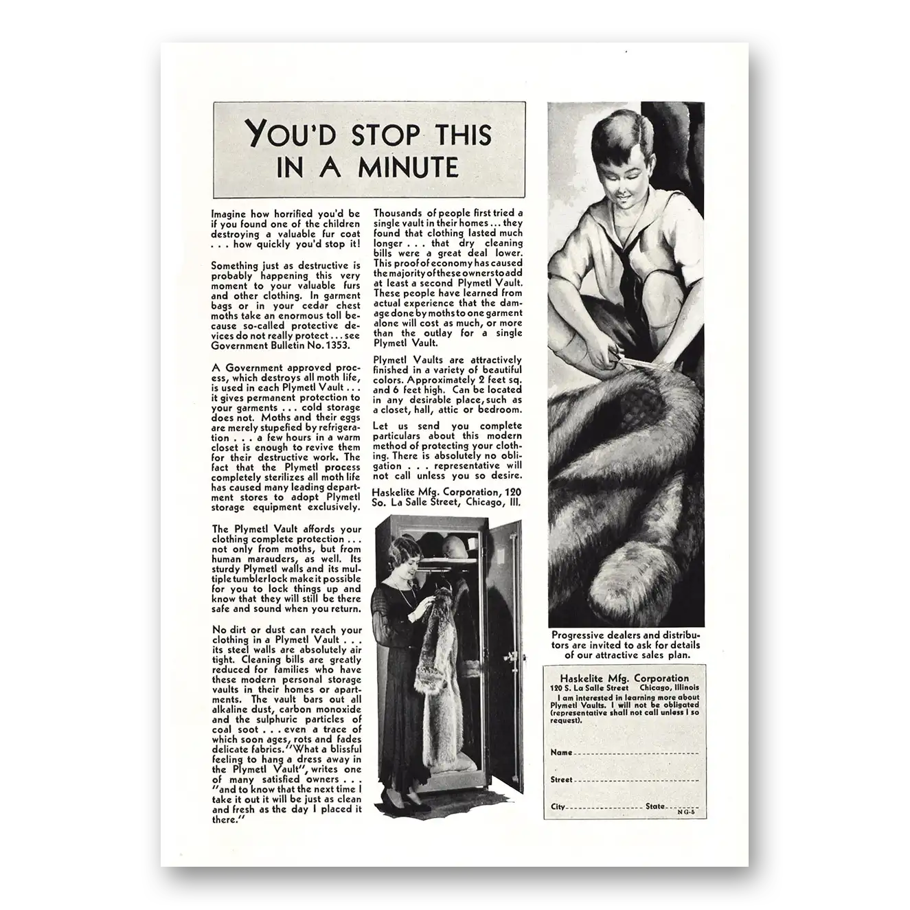 1930 Haskelite Plymetl Vault Print Ad | Plymetl Vault