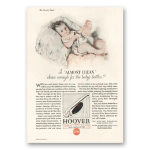 1930 Hoover Vacuum Print Ad | Clean Enough