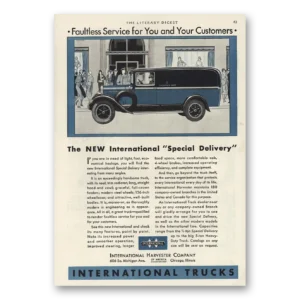 1930 International Trucks Print Ad | Special Delivery
