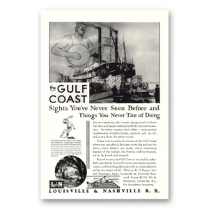 1930 Louisville & Nashville Railroad Print Ad | Gulf Coast