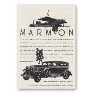 1930 Marmon Automobiles Print Ad | Great Creators
