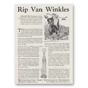 1930 Metropolitan Life Insurance Print Ad | Rip Van Winkle
