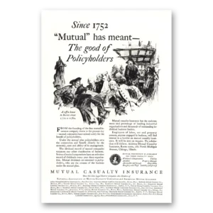1930 Mutual Casualty Insurance Print Ad | Good Policyholders