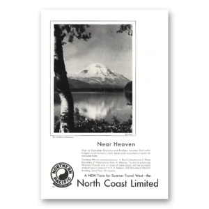 1930 Northern Pacific Railway Print Ad | Mt St Helens