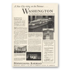 1930 Pennsylvania Railroad Print Ad | Washington