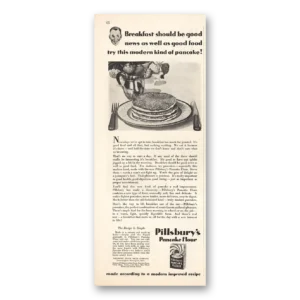 1930 Pillsbury Pancake Flour Print Ad | Breakfast