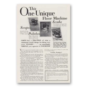 1930 Ponsell Floor Machine Print Ad | One Unique