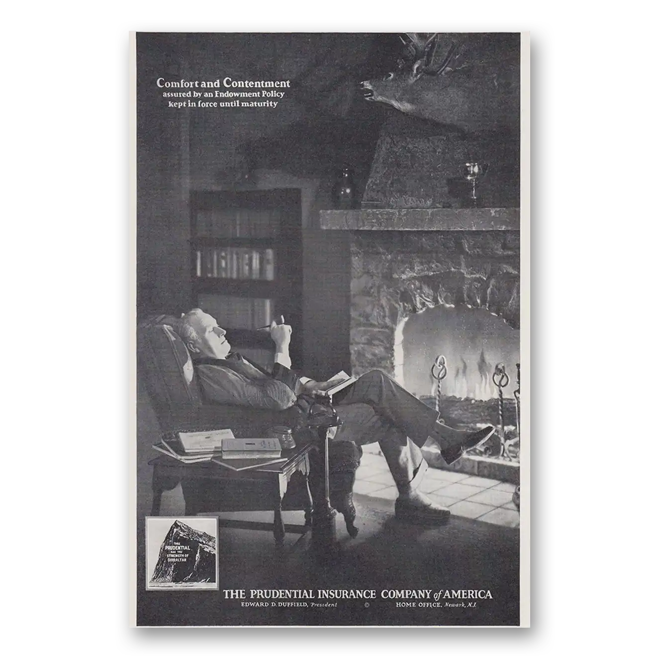 1930 Prudential Insurance Print Ad | Comfort Contentment