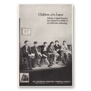 1930 Prudential Insurance Print Ad | Children Lapse