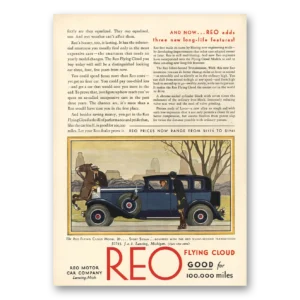 1930 Reo Motor Car Print Ad | Long Life