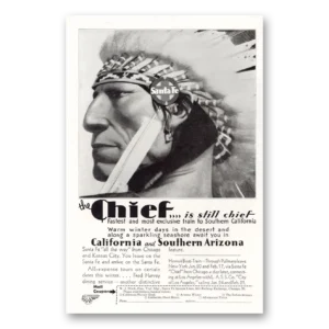 1930 Santa Fe Railway Print Ad | Still Chief