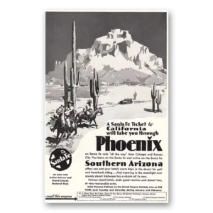 1930 Santa Fe Railway Print Ad | Kansas City