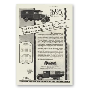 1930 Stewart Motor Trucks Print Ad | Greatest Dollar