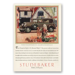 1930 Studebaker Commander Print Ad | Champion Eights