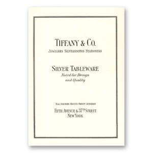 1930 Tiffany & Co Print Ad | Silver Tableware