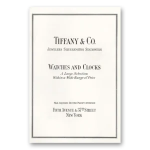 1930 Tiffany & Co Print Ad | Watches Clocks