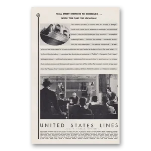 1930 United States Lines Print Ad | Wall Street