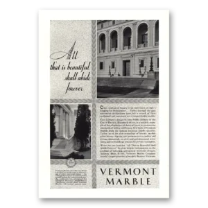 1930 Vermont Marble Print Ad | Detroit Public Library