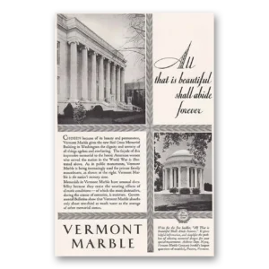 1930 Vermont Marble Print Ad | Red Cross