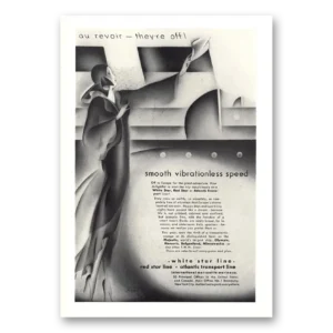 1930 White Star Line Print Ad | Au Revoir