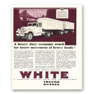 1930 White Trucks Print Ad | Faster Movement
