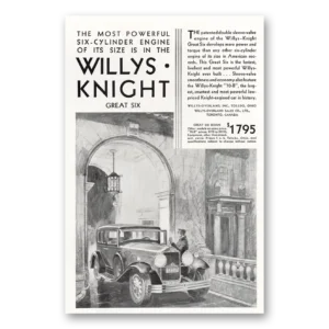 1930 Willys Knight Print Ad | Six Powerful
