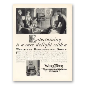 1930 Wurlitzer Organ Print Ad | Residence Organ