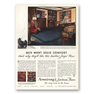 1931 Armstrong Linoleum Floors Print Ad | Solid Comfort