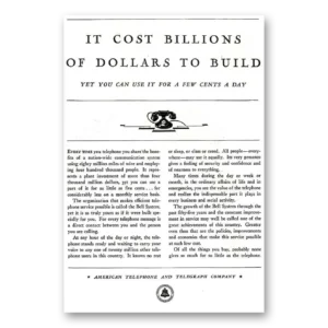 1931 American Telephone Print Ad | Billions Dollars