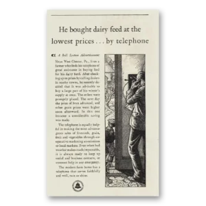 1931 Bell Telephone Print Ad | Dairy Feed
