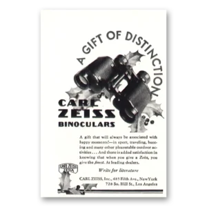 1931 Zeiss Binoculars Print Ad | Gift Distinction