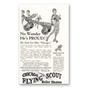 1931 Chicago Roller Skate Print Ad | Flying Scout