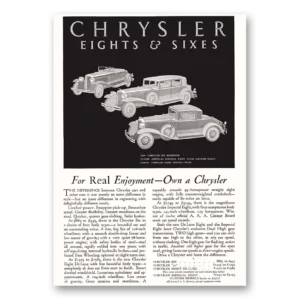 1931 Chrysler Eight Print Ad | Real Enjoyment
