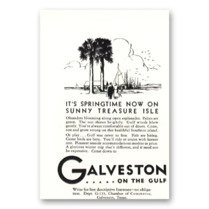 1931 Galveston Texas Print Ad | Treasure Isle