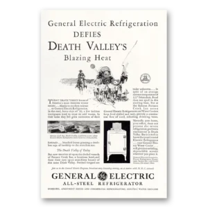 1931 General Electric Refrigerator Print Ad | Death Valleys