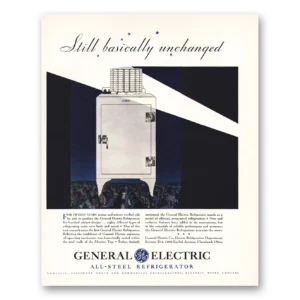 1931 General Electric Refrigerator Print Ad | Ge All Steel