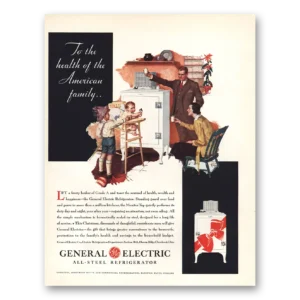 1931 General Electric Refrigerator Print Ad | Health