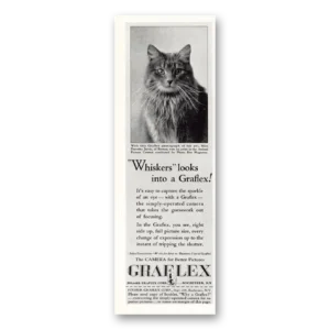 1931 Graflex Cameras Print Ad | Whiskers Cat