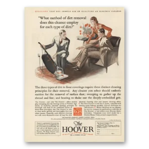 1931 Hoover Vacuum Print Ad | Dirt Removal