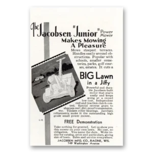1931 Jacobsen Mowers Print Ad | Junior