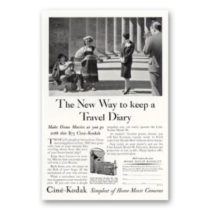 1931 Cine Kodak M Camera Print Ad | Travel Diary